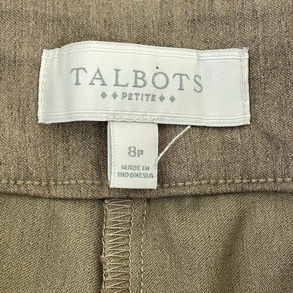 Talbots Factory Petites Pants Women's 8p Pull On Rayon Flat Front Tan Career - Picture 4 of 10